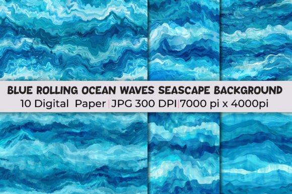 Blue Ocean Waves Seascape Backgrounds for Modern Design