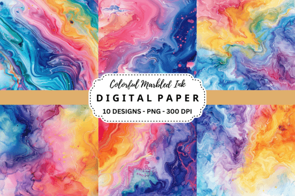 Colorful Marbled Ink Backgrounds: Elevate Your Digital & Print Projects