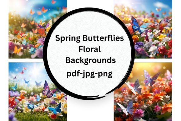 Enchanting Spring Butterflies Floral Backgrounds