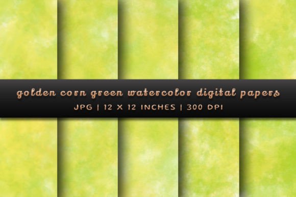 Golden Corn Green Watercolor Backgrounds