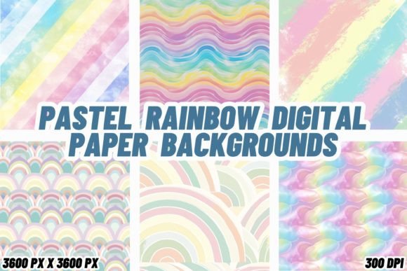 Infuse Joy with Pastel Rainbow Digital Paper Backgrounds