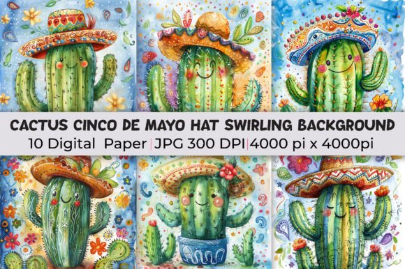 Infuse Your Projects with Vibrant Cactus Cinco De Mayo Hat Backgrounds