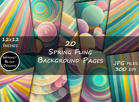 Spring Fling Stripe & Circle Backgrounds: Fresh Design Assets
