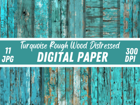Turquoise Rough Wood Paper Backgrounds: Rustic Charm for Modern Design