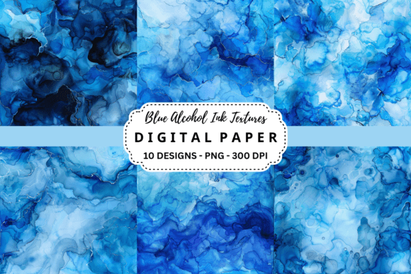 Unleashing Creativity with Blue Alcohol Ink Textures Backgrounds