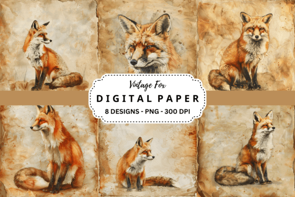 Unlock Creative Potential with Vintage Fox Digital Backgrounds