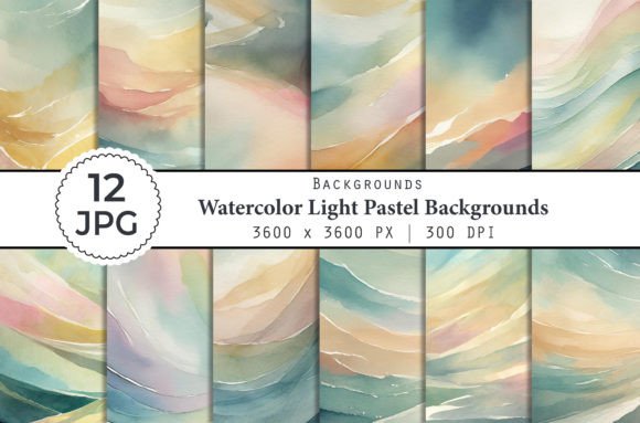 Watercolor Light Pastel Backgrounds for Creative Design